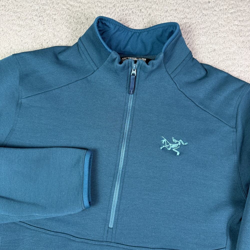 Arc’teryx Kyanite AR Half Zip Pullover Jacket Mens M Blue Company Logo Full Zip